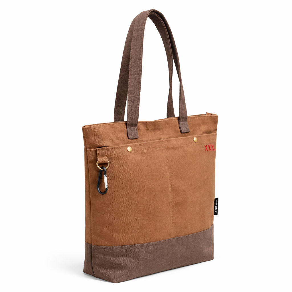 Khaki Unisex Tote Bag - Stylish Canvas Accessory